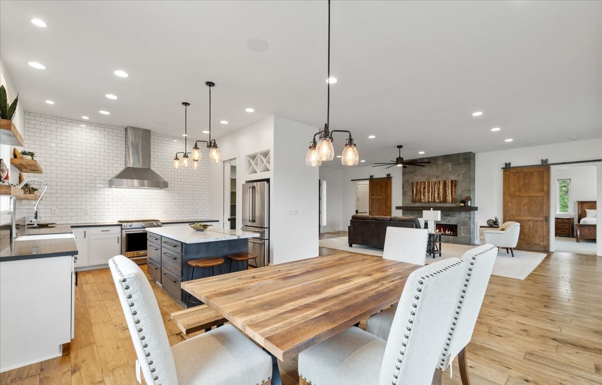 A staged kitchen and dining space ready for market